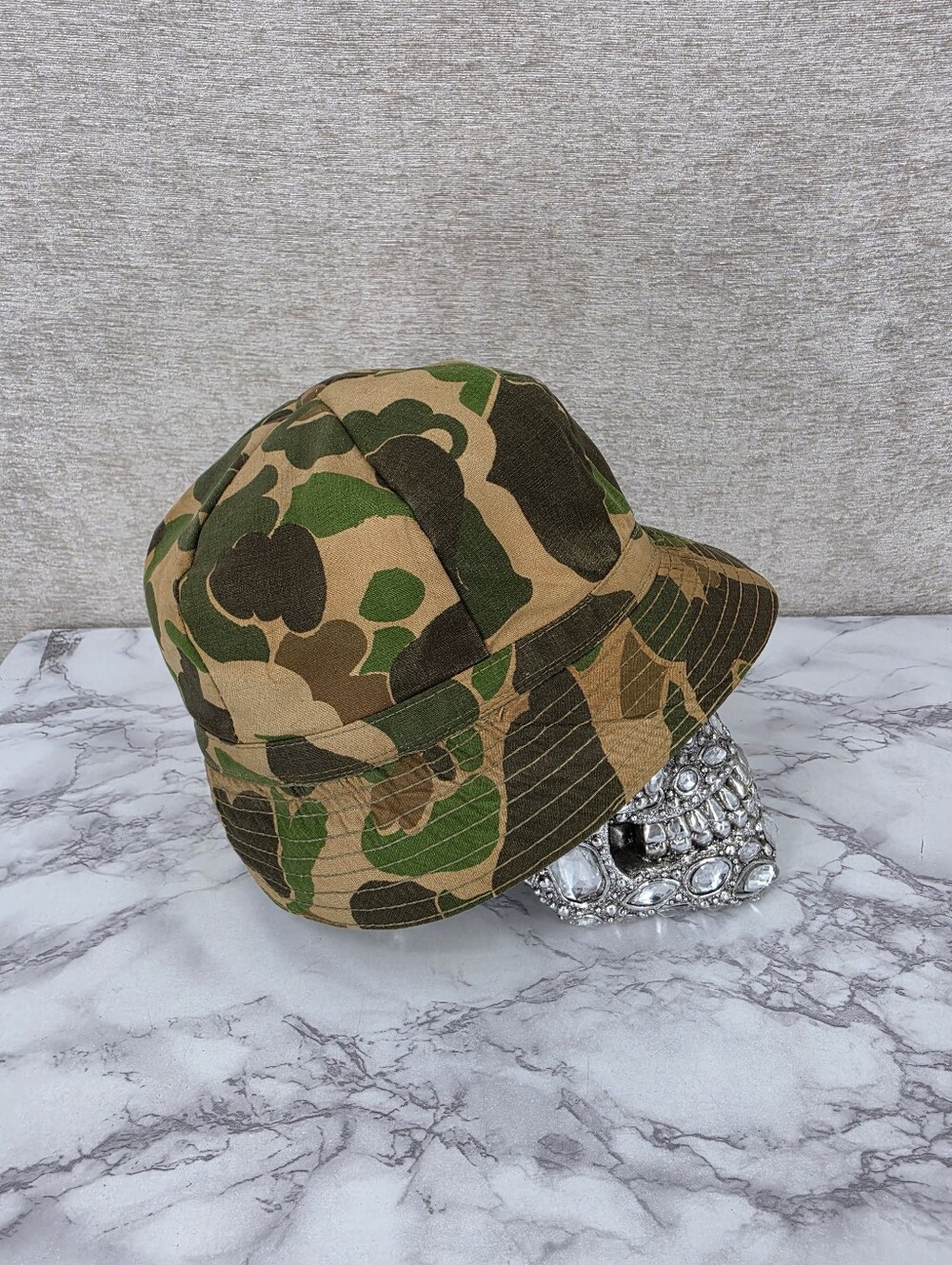Duxbak Vintage Frogskin Camo Waxed Canvas Bucket Hat Hunting